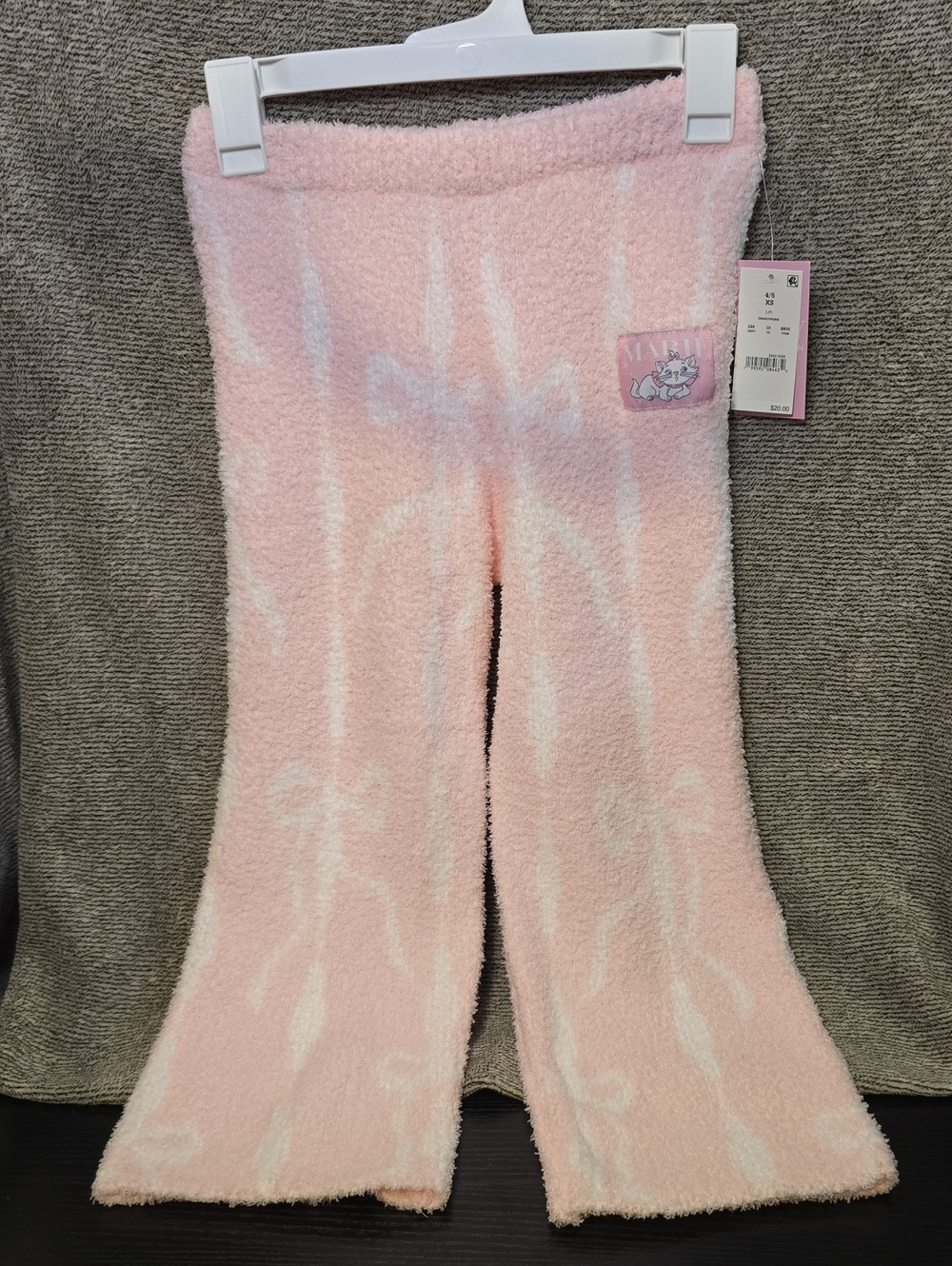 Disney Pink and White Plush Kids Joggers